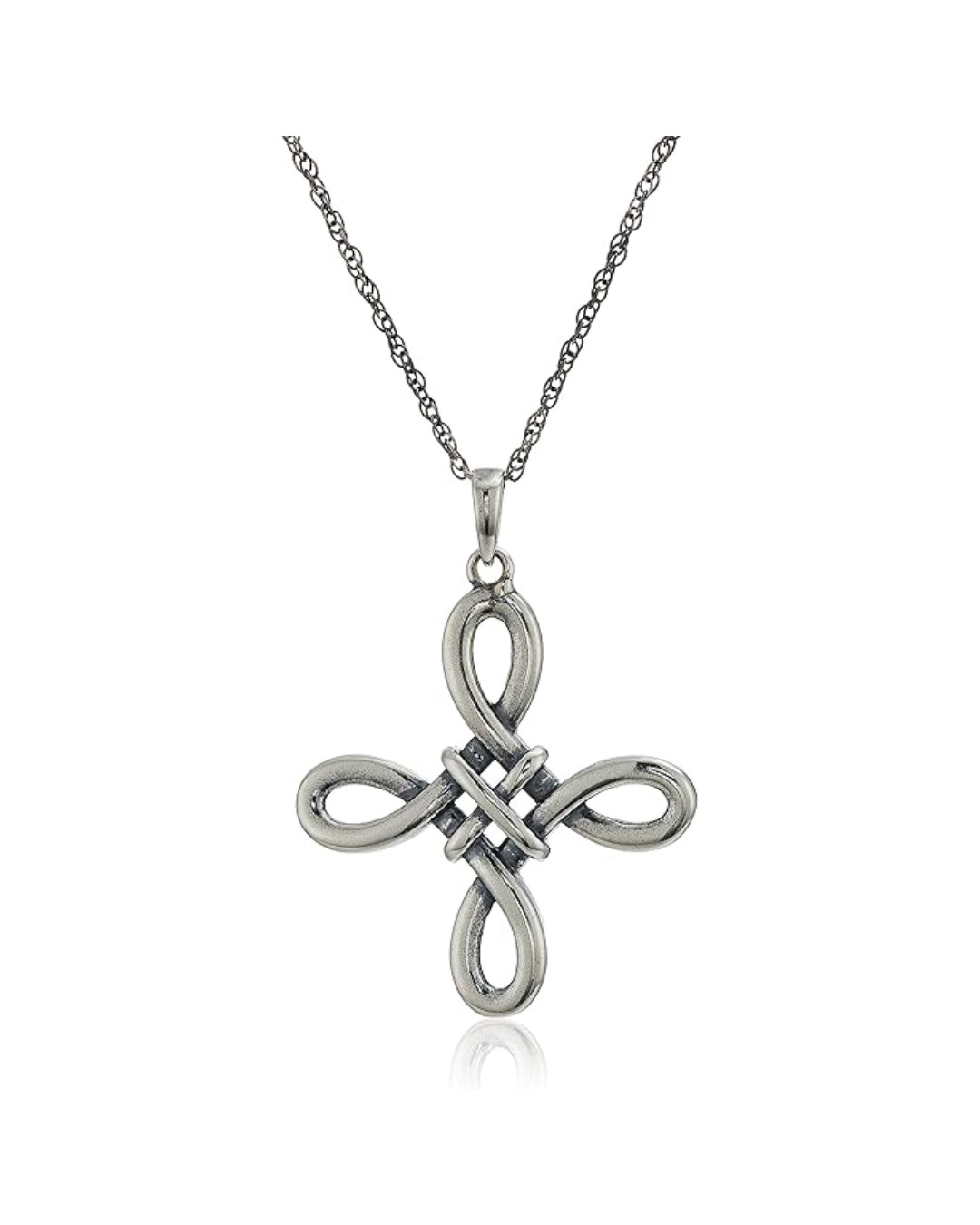 Amazon Essentials .925 Sterling Silver Celtic Pendant Necklace for Women, 18" Rolo Chain, Hypoallergenic Women's Jewelry image 6