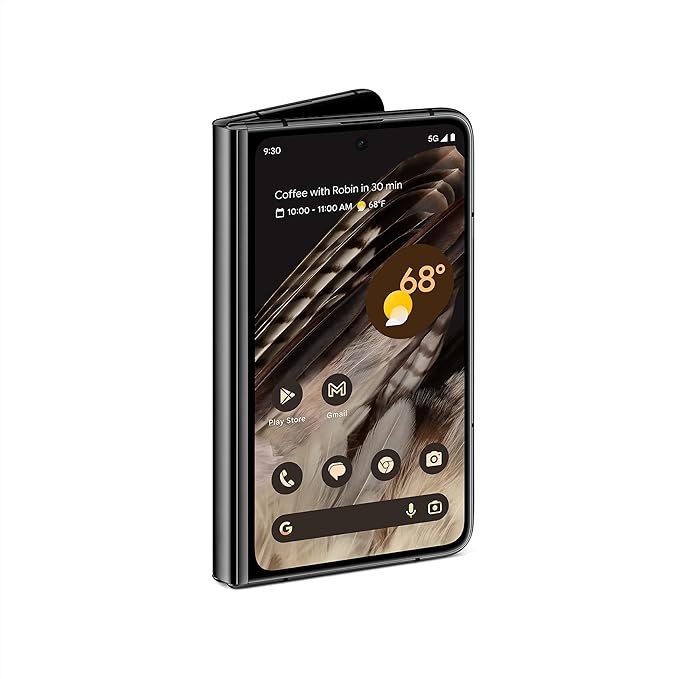 Google Pixel Fold - Unlocked Android 5G Smartphone with Telephoto Lens and Ultrawide Lens - Foldable Display - 24-Hour Battery - Obsidian - 256 GB image 1
