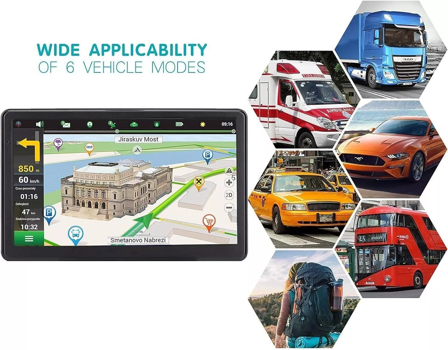 Gps Navigation for Car/Truck Touch Screen Maps w/ Spoken Direction 7" image 3