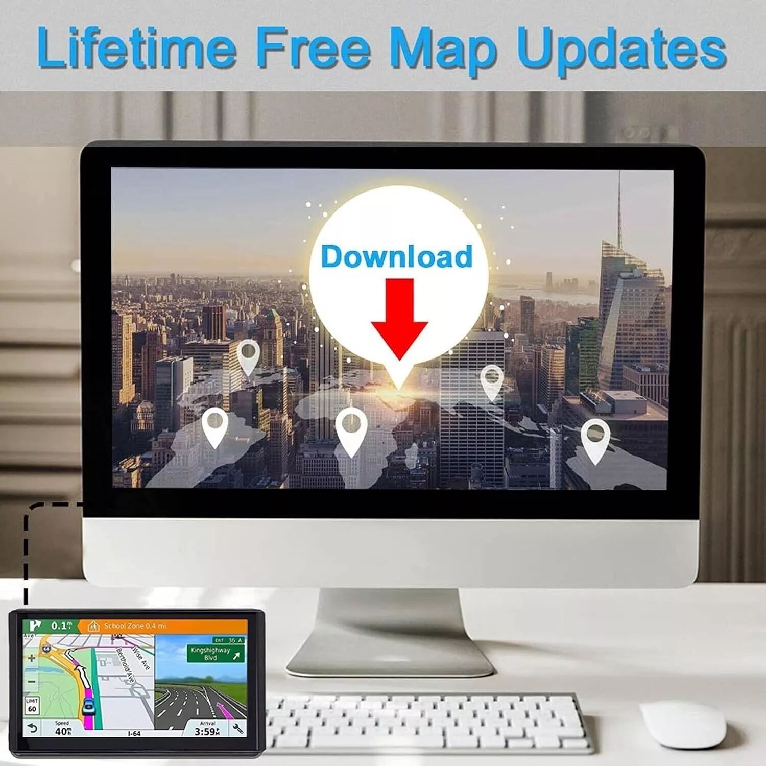Gps Navigation for Car/Truck Touch Screen Maps w/ Spoken Direction 7" image 4