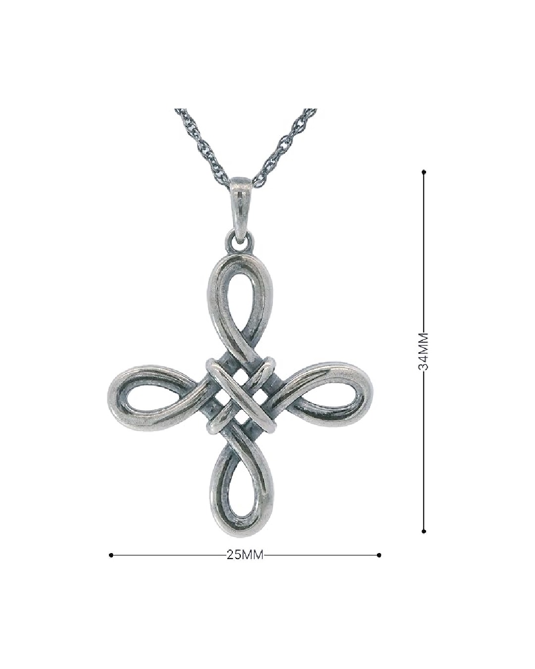 Amazon Essentials .925 Sterling Silver Celtic Pendant Necklace for Women, 18" Rolo Chain, Hypoallergenic Women's Jewelry image 1