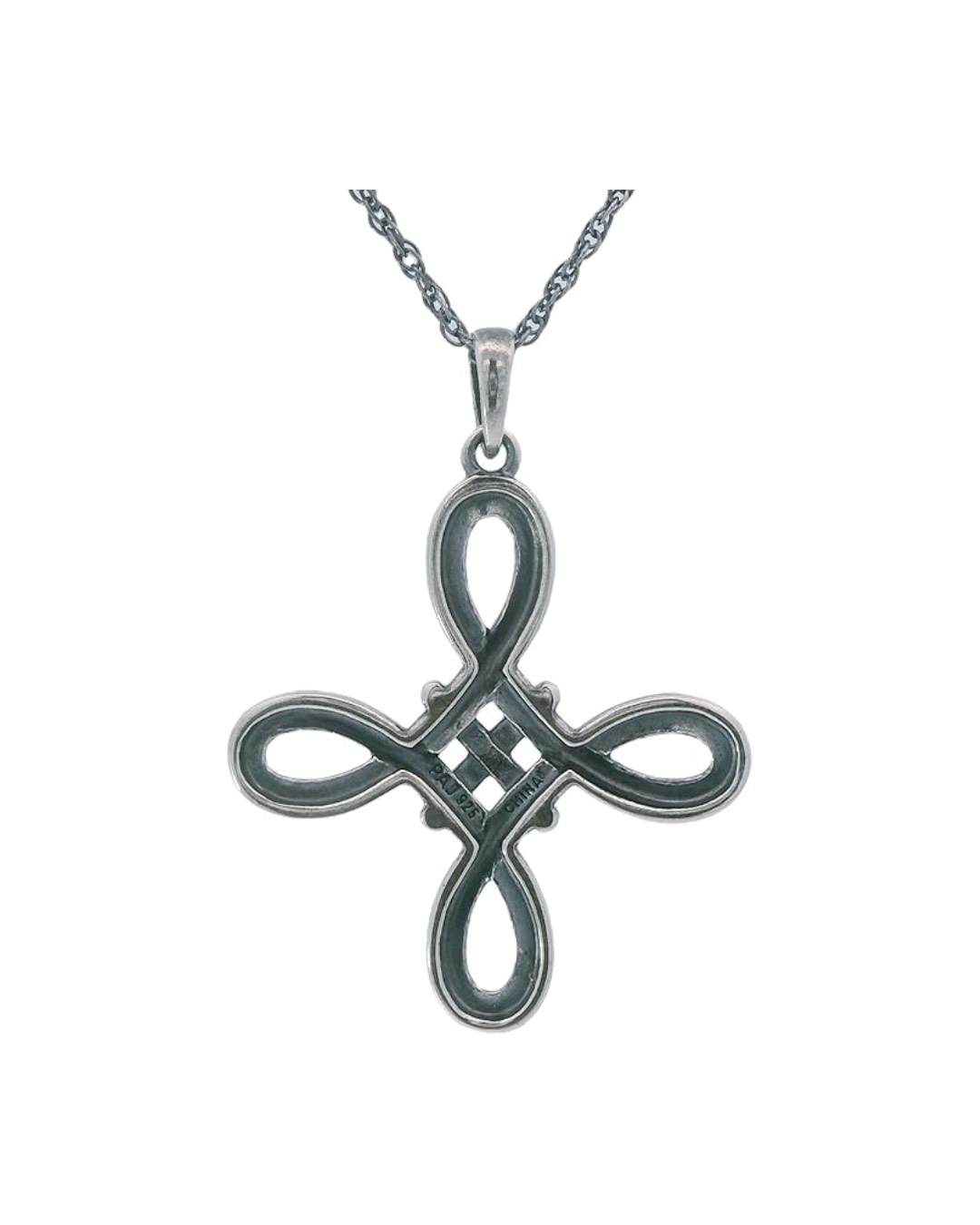 Amazon Essentials .925 Sterling Silver Celtic Pendant Necklace for Women, 18" Rolo Chain, Hypoallergenic Women's Jewelry image 3