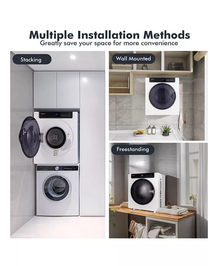 2.6 Cu.ft Compact Clothes Dryer with Touch Panel and 2 Modes Shipped and sold by Kuyotq image 3