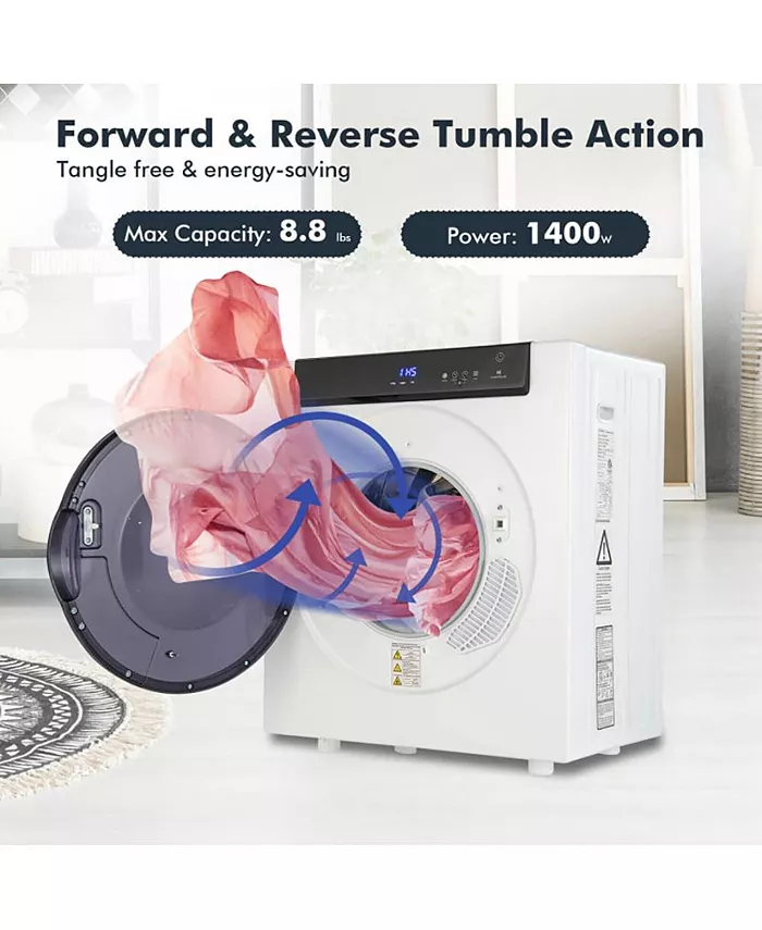 2.6 Cu.ft Compact Clothes Dryer with Touch Panel and 2 Modes Shipped and sold by Kuyotq image 4