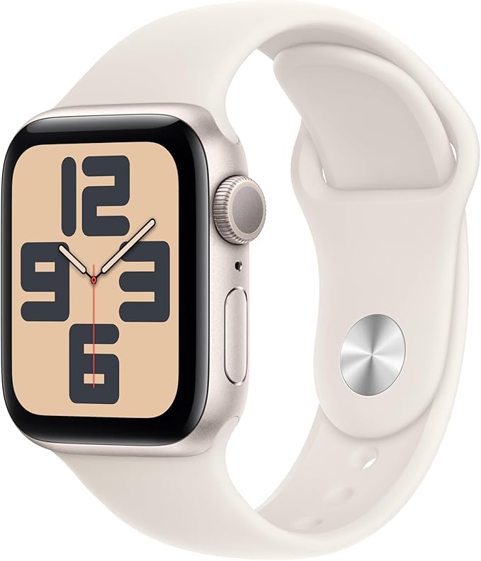 Apple Watch SE (2nd Gen) [GPS 40mm] Smartwatch with Starlight Aluminum Case with Starlight Sport Band M/L. Fitness and Sleep Trackers, Crash Detection, Heart Rate Monitor, Retina Display image 1