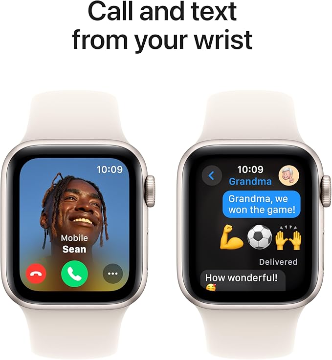 Apple Watch SE (2nd Gen) [GPS 40mm] Smartwatch with Starlight Aluminum Case with Starlight Sport Band M/L. Fitness and Sleep Trackers, Crash Detection, Heart Rate Monitor, Retina Display image 5