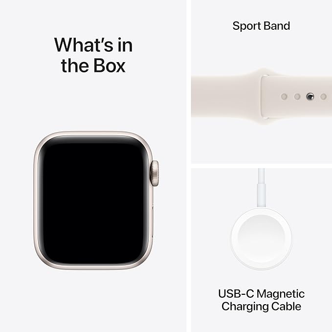 Apple Watch SE (2nd Gen) [GPS 40mm] Smartwatch with Starlight Aluminum Case with Starlight Sport Band M/L. Fitness and Sleep Trackers, Crash Detection, Heart Rate Monitor, Retina Display image 6