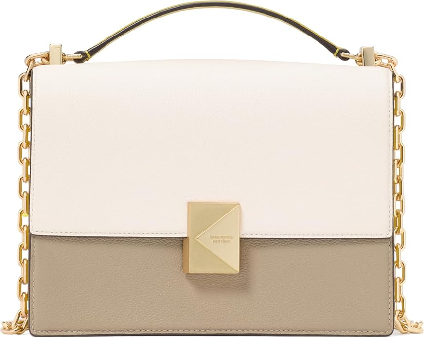 kate spade new york Deco Colorblocked Pebbled Leather Chain Shoulder, Tigers Eye Multi image 1