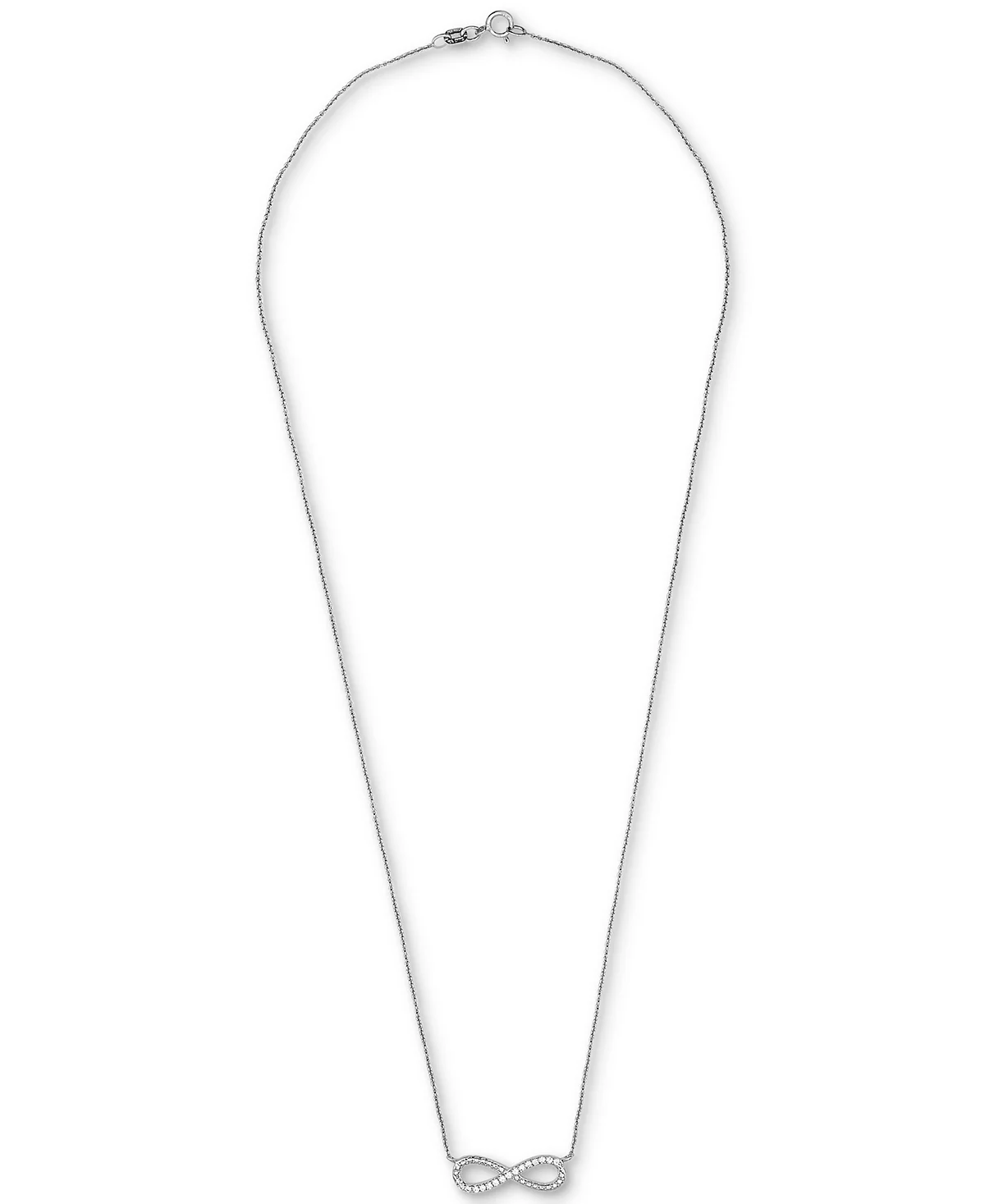 Macy's Diamond Infinity 18" Pendant Necklace (1/10 ct. t.w.) in Sterling Silver image 3