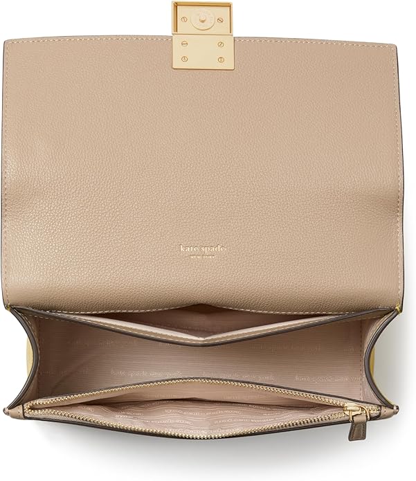 kate spade new york Deco Colorblocked Pebbled Leather Chain Shoulder, Tigers Eye Multi image 4