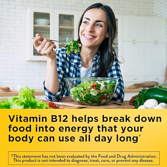 Nature Made Vitamin B12 1000 mcg, Dietary Supplement For Energy Metabolism Support, 160 Time Release Tablets, 160 Day Supply image 2