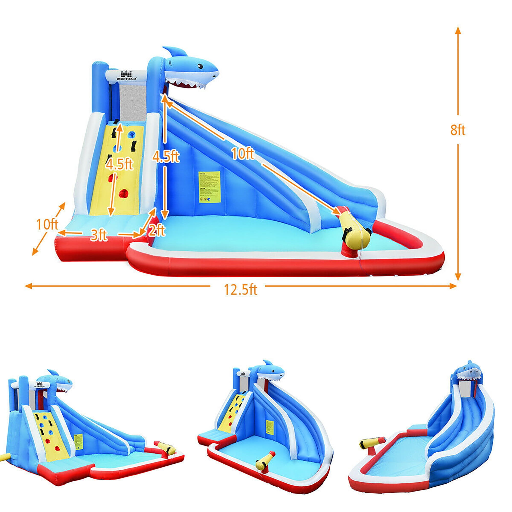 Costway Inflatable Water Slide Animal Shaped Bounce House Castle Splash Water Pool without Blower image 2