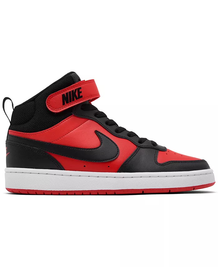Nike Big Kids Court Borough Mid 2 Adjustable Strap Closure Casual Sneakers from Finish Line image 1