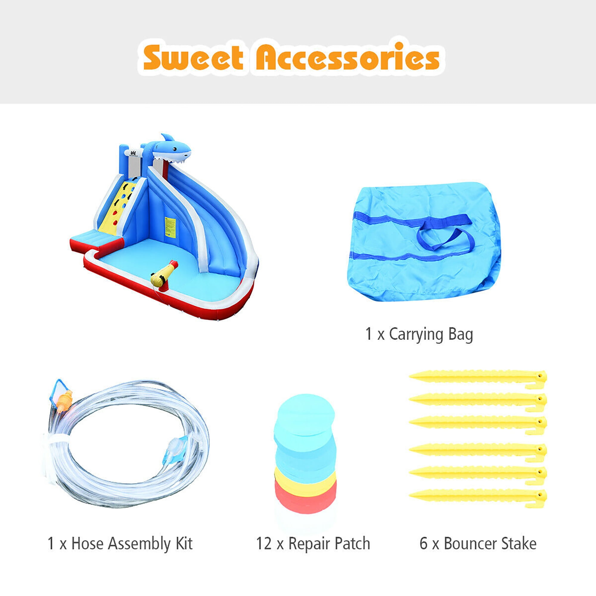 Costway Inflatable Water Slide Animal Shaped Bounce House Castle Splash Water Pool without Blower image 9
