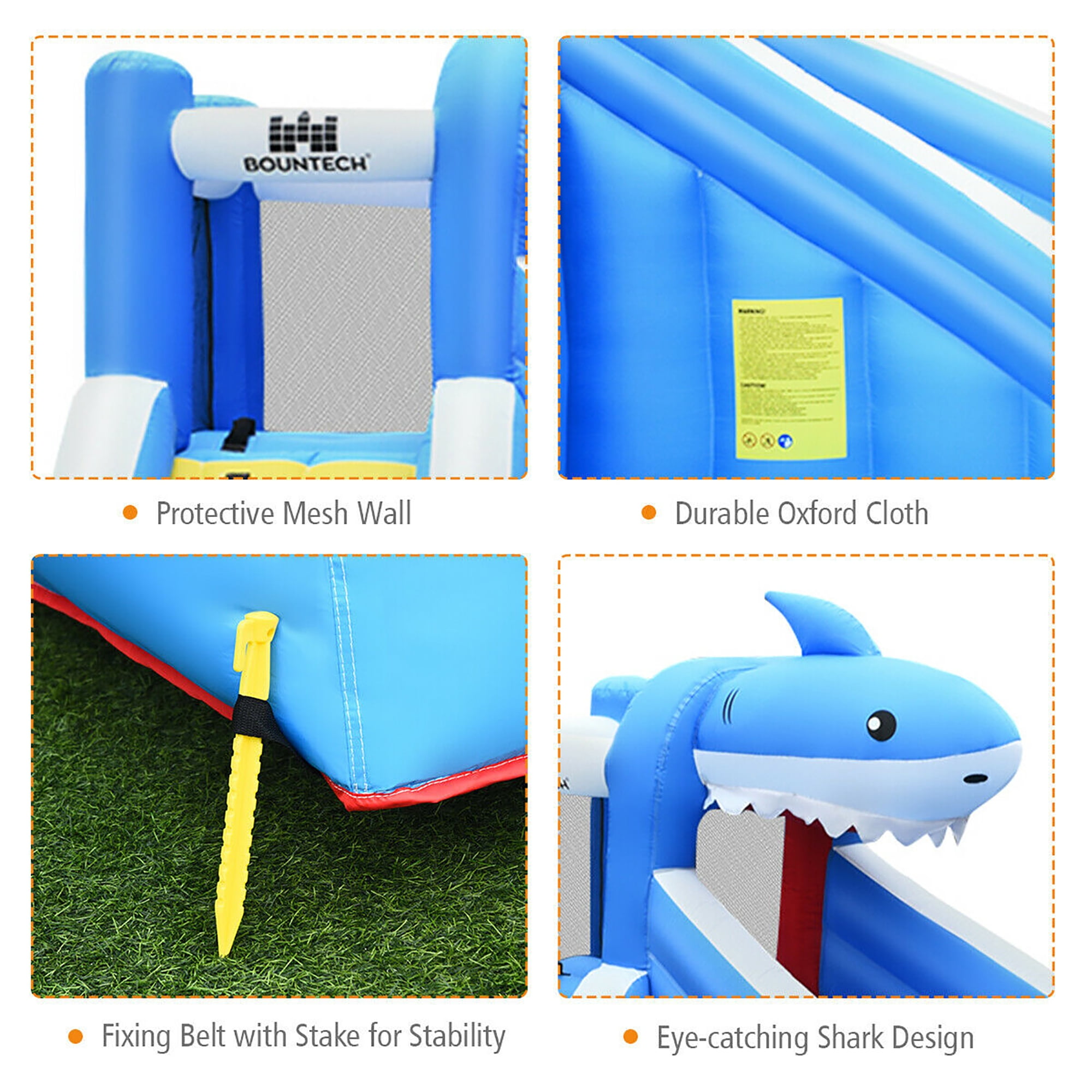 Costway Inflatable Water Slide Animal Shaped Bounce House Castle Splash Water Pool without Blower image 10