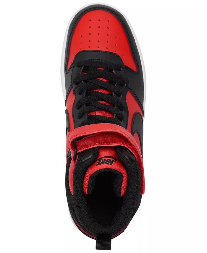 Nike Big Kids Court Borough Mid 2 Adjustable Strap Closure Casual Sneakers from Finish Line image 3