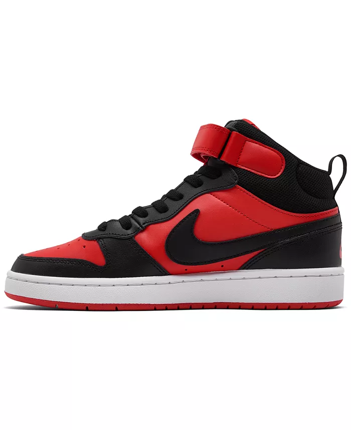 Nike Big Kids Court Borough Mid 2 Adjustable Strap Closure Casual Sneakers from Finish Line image 5