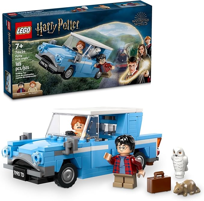 LEGO Harry Potter Flying Ford Anglia, Buildable Car Toy with 2 Minifigures for Role Play, Fantasy Playset for Kids, Harry Potter Car, Gift for Boys, Girls and Any Fan Ages 7 and Up, 76424 image 1