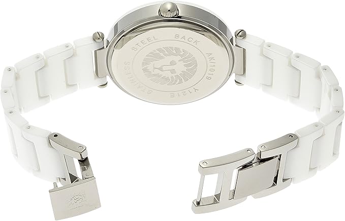 Anne Klein Women's Black Ceramic Bracelet Watch with Diamond Accent image 2