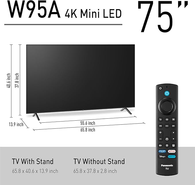 Panasonic W95 Series (2024 Model) 75-inch Mini LED 4K Ultra HD Smart Fire TV, Local Dimming, 144Hz Refresh Rate - 75W95AP image 3