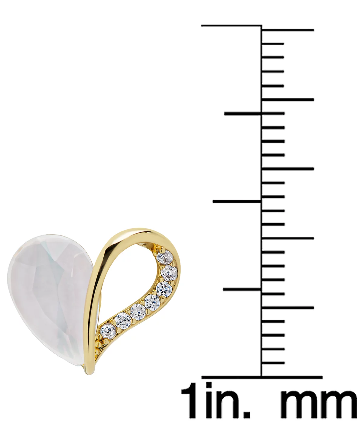 Macy's Lab Grown White Sapphire Heart Stud Earrings (3-7/8 ct. t.w.) in 14k Gold-Plated Sterling Silver image 4