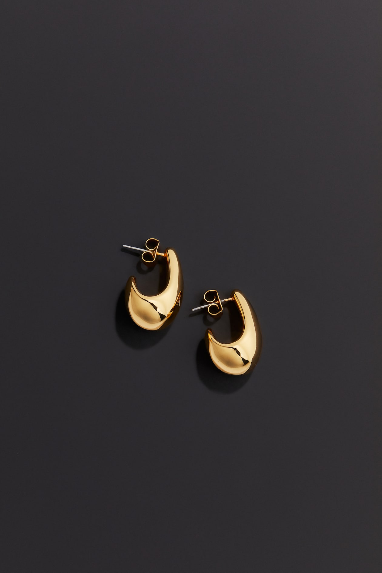 GOLD-PLATED DOME EARRINGS image 1