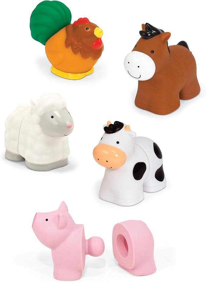 Melissa & Doug Pop Blocs Farm Animals Educational Baby Toy - 10 Linkable Pieces image 1