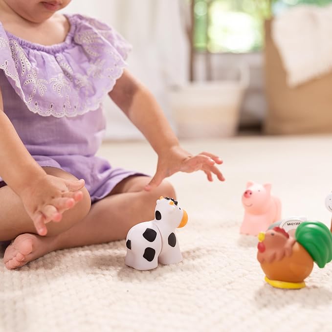Melissa & Doug Pop Blocs Farm Animals Educational Baby Toy - 10 Linkable Pieces image 2