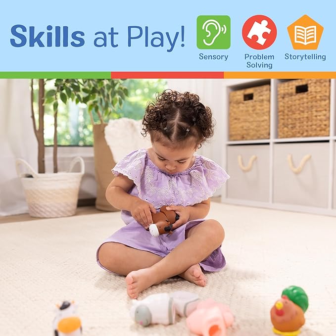 Melissa & Doug Pop Blocs Farm Animals Educational Baby Toy - 10 Linkable Pieces image 5