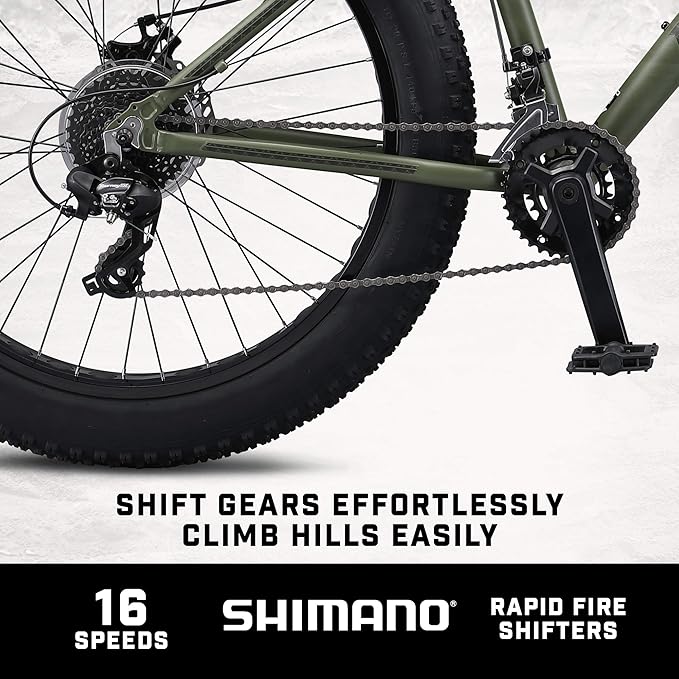 Mongoose Argus Trail or ST Fat Tire Mountain Bike, 20, 24 or 26 Inch Bike for Kids and Adults, 7 or 16 Speed, Aluminum or Steel Frame, Knobby Mountain Fat Tires, Mechanical Disc Brakes image 2