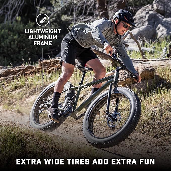 Mongoose Argus Trail or ST Fat Tire Mountain Bike, 20, 24 or 26 Inch Bike for Kids and Adults, 7 or 16 Speed, Aluminum or Steel Frame, Knobby Mountain Fat Tires, Mechanical Disc Brakes image 5