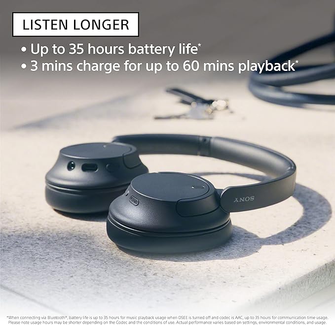 Sony WH-CH720N Noise Canceling Wireless Headphones Bluetooth Over The Ear Headset with Microphone and Alexa Built-in, White New image 3