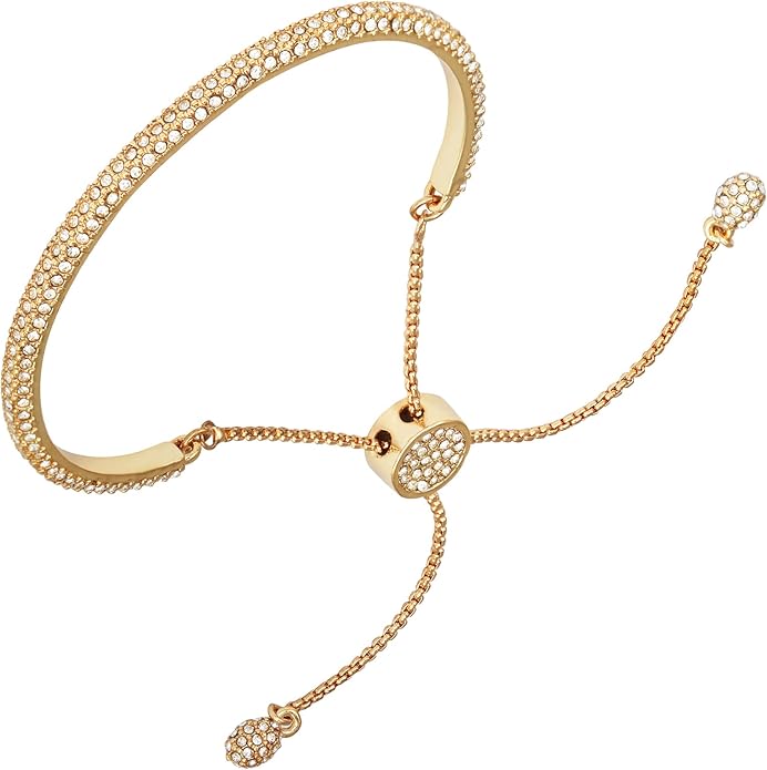 Vince Camuto Gold-Tone Crystal Glass Stone Pave Slider Bracelet, 7.5" Inch image 1