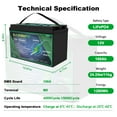 12V 100Ah LiFePO4 Battery, DJLBERMPW Lithium Battery 4000+ Deep Cycle 100A Smart BMS for RV, Marine, Solar System image 4