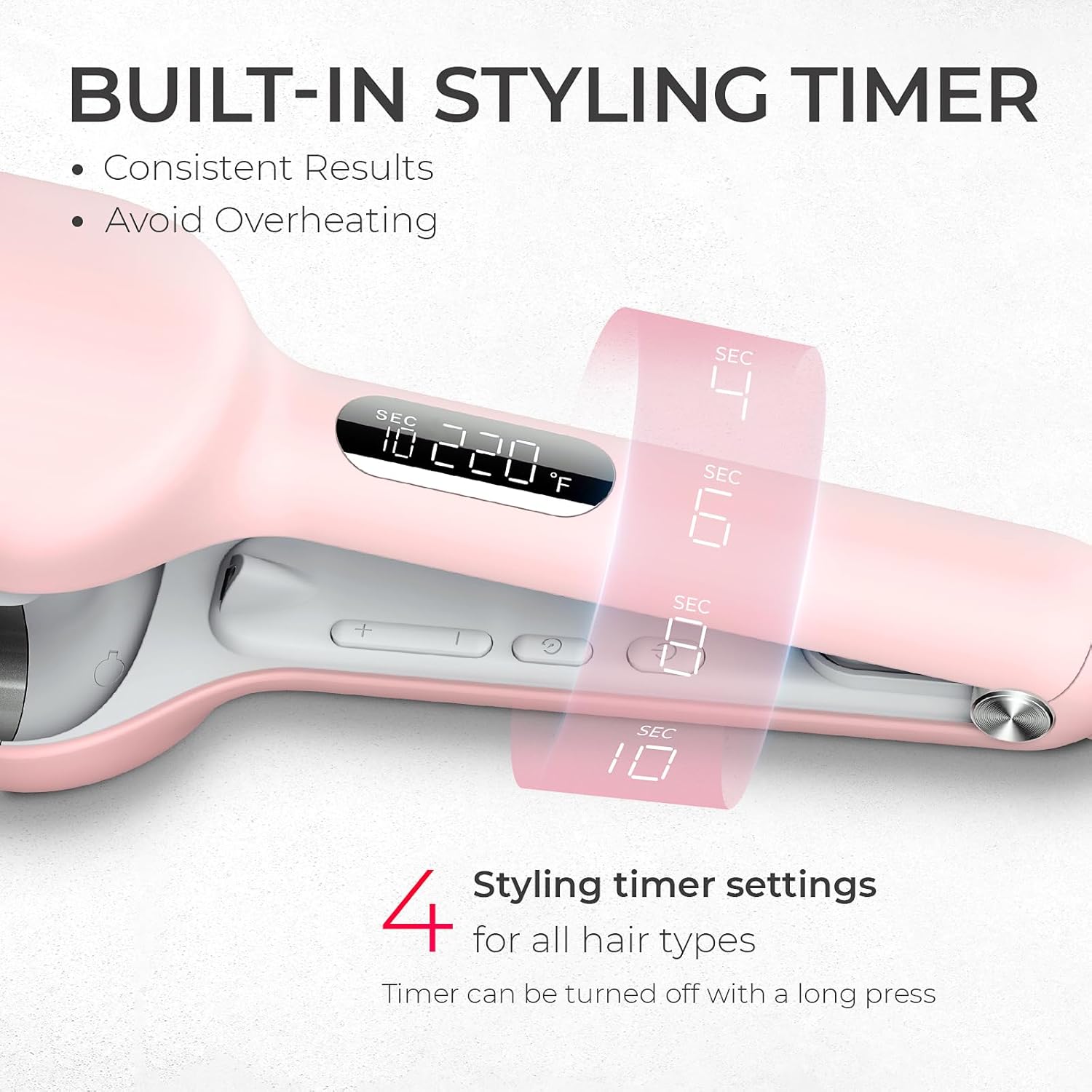 Curling Iron Hair Crimper Waver - TYMO ROVY Beach Waves Curling Wand, Ionic Deep Waver Hair Curler Tool with Ceramic 3 Barrel for Women, Dual Voltage, Anti-Scald, Easy to Use, Pink, 1.25 Inch image 3