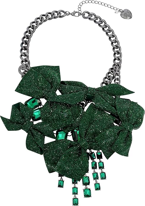 Betsey Johnson Womens Pavé Bow Necklace image 1
