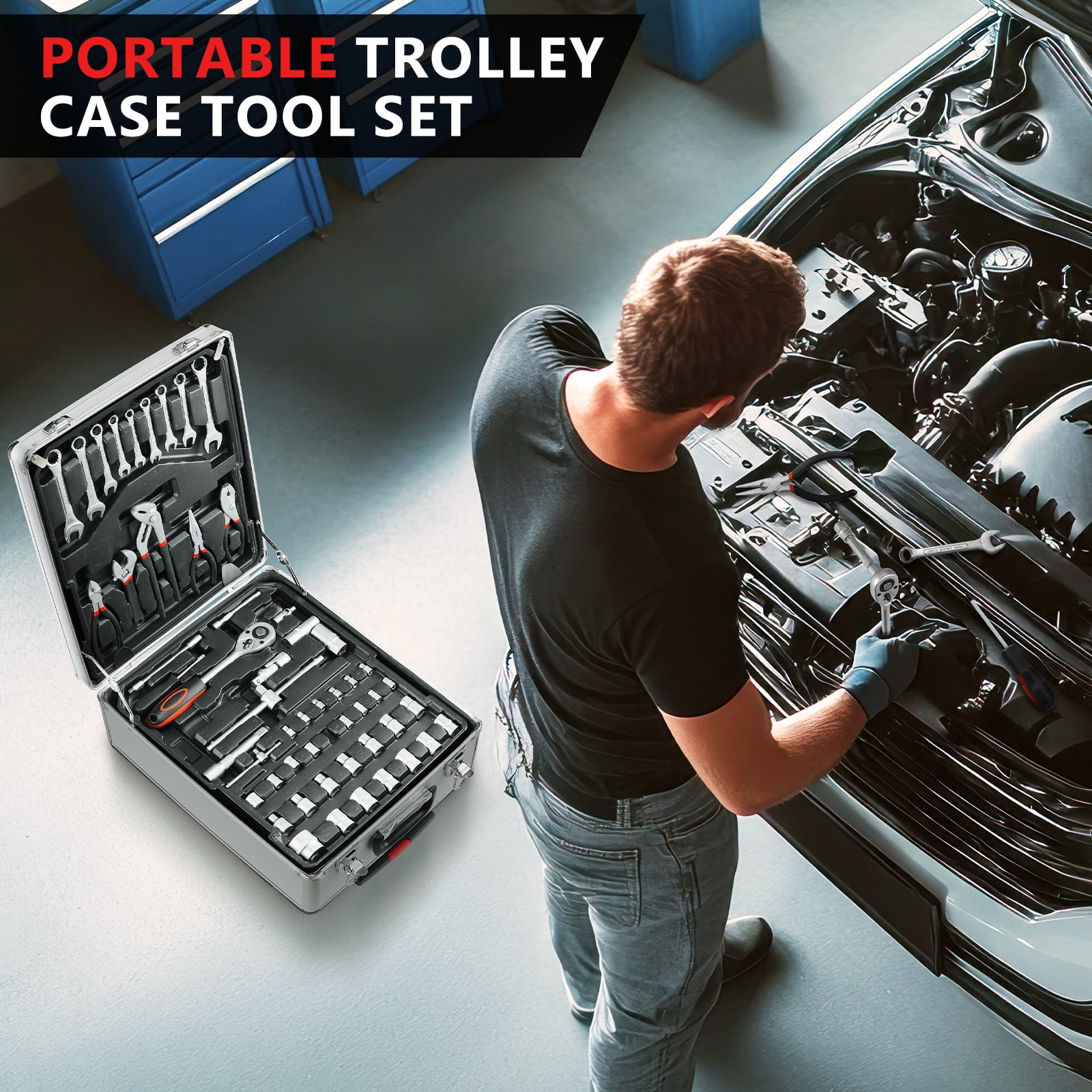 TLGREEN 799pcs Mechanic Tool Set with Trolley Case for Home, Automotive, Garage & Dorm image 2