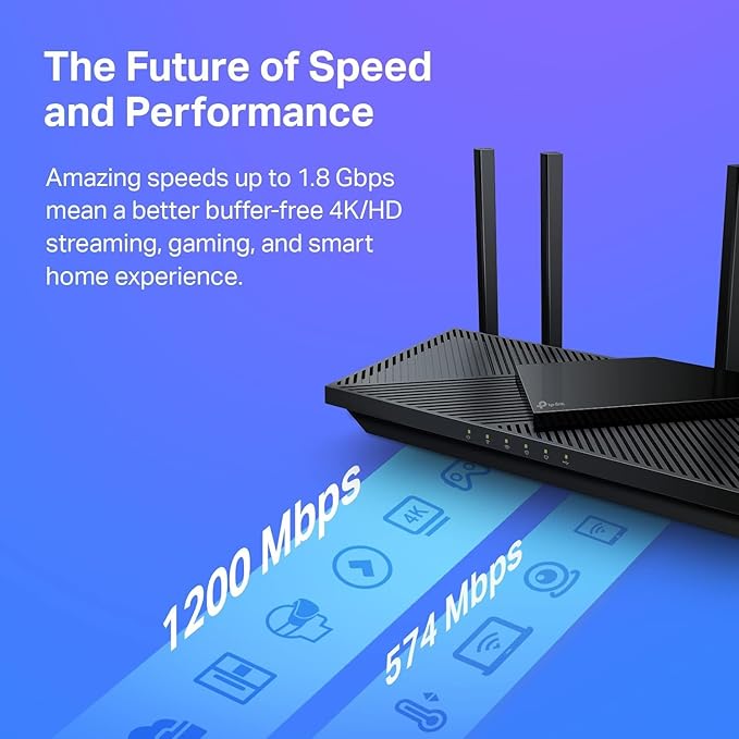TP-Link AX1800 WiFi 6 Router V4 (Archer AX21) – Dual Band Wireless Internet, Gigabit, Easy Mesh, Works with Alexa - A Certified for Humans Device, Free Expert Support image 3