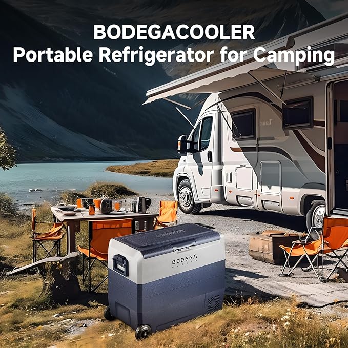 BODEGACOOLER 12 Volt Refrigerator,64 Quart Car Fridge Dual Zone WIFI APP Control,60L Portable Refrigerator Freezer, -4℉-68℉,12v Cooler Fridge,12/24V DC and 100-240V AC for Outdoor,Camping,Travel image 2
