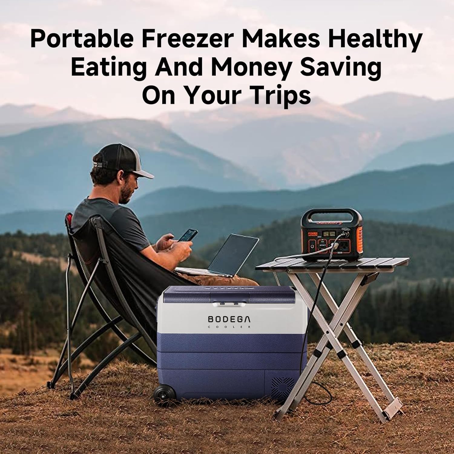 BODEGACOOLER 12 Volt Refrigerator,64 Quart Car Fridge Dual Zone WIFI APP Control,60L Portable Refrigerator Freezer, -4℉-68℉,12v Cooler Fridge,12/24V DC and 100-240V AC for Outdoor,Camping,Travel image 6