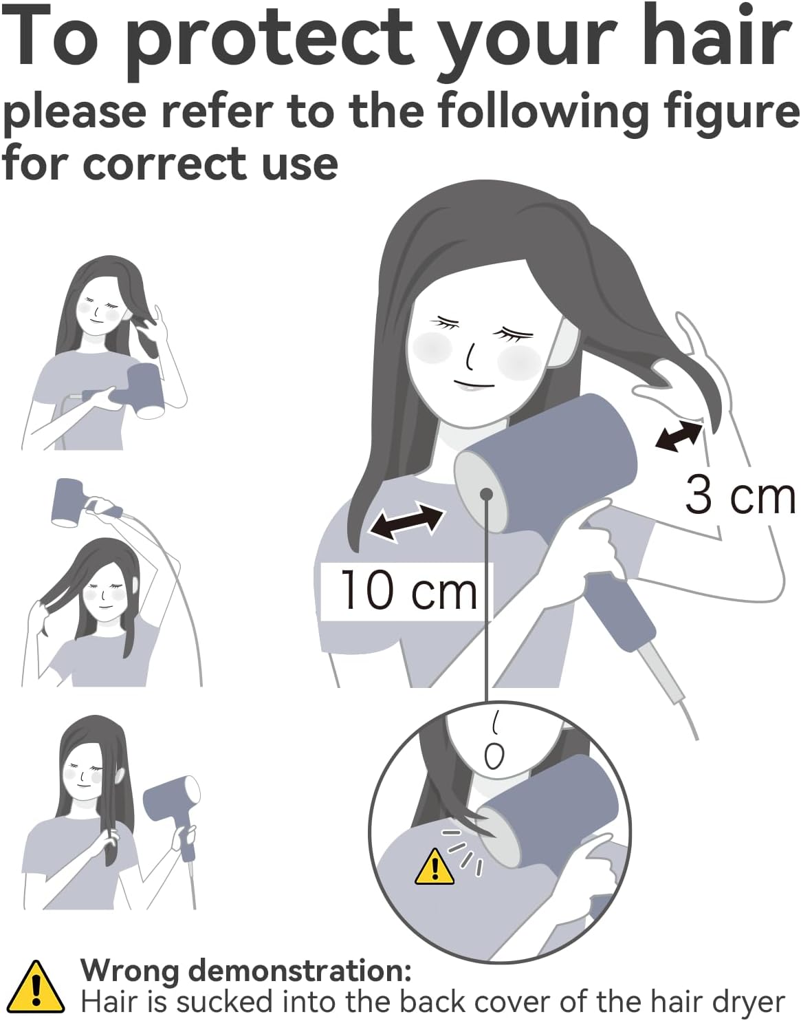 CONFU Ionic Blow Dryer 1600W, Portable Lightweight Fast Drying Negative Ion Hairdryer Blowdryer, 3 Heat Settings & Infinity Speed, with Diffuser and Concentrator Nozzle for Home & Travel image 5