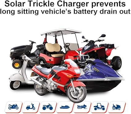 ECO-WORTHY 10W Solar Car Battery Charger Maintainer 12V Waterproof Portable Solar Trickle Charger for Car Truck Boat Lawn Mower RV Trailer Tractor ATV Utility Vehicle Battery image 2