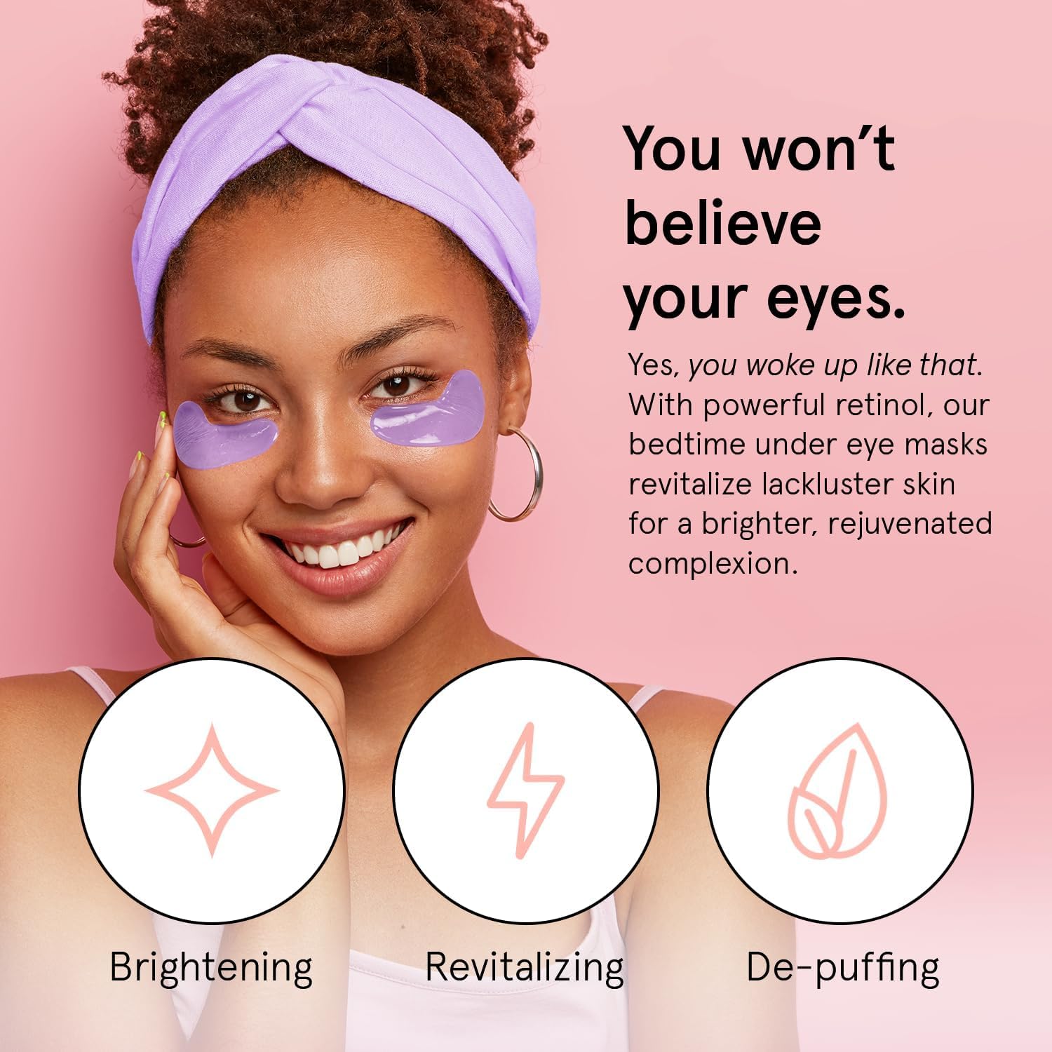 grace & stella Under Eye Patches for Puffy Eyes and Dark Circles (Retinol, 24 Pairs) Restoring Gel Under Eye Masks with Hyaluronic Acid - Vegan Cruelty-Free Skincare Birthday Gifts for Women image 3
