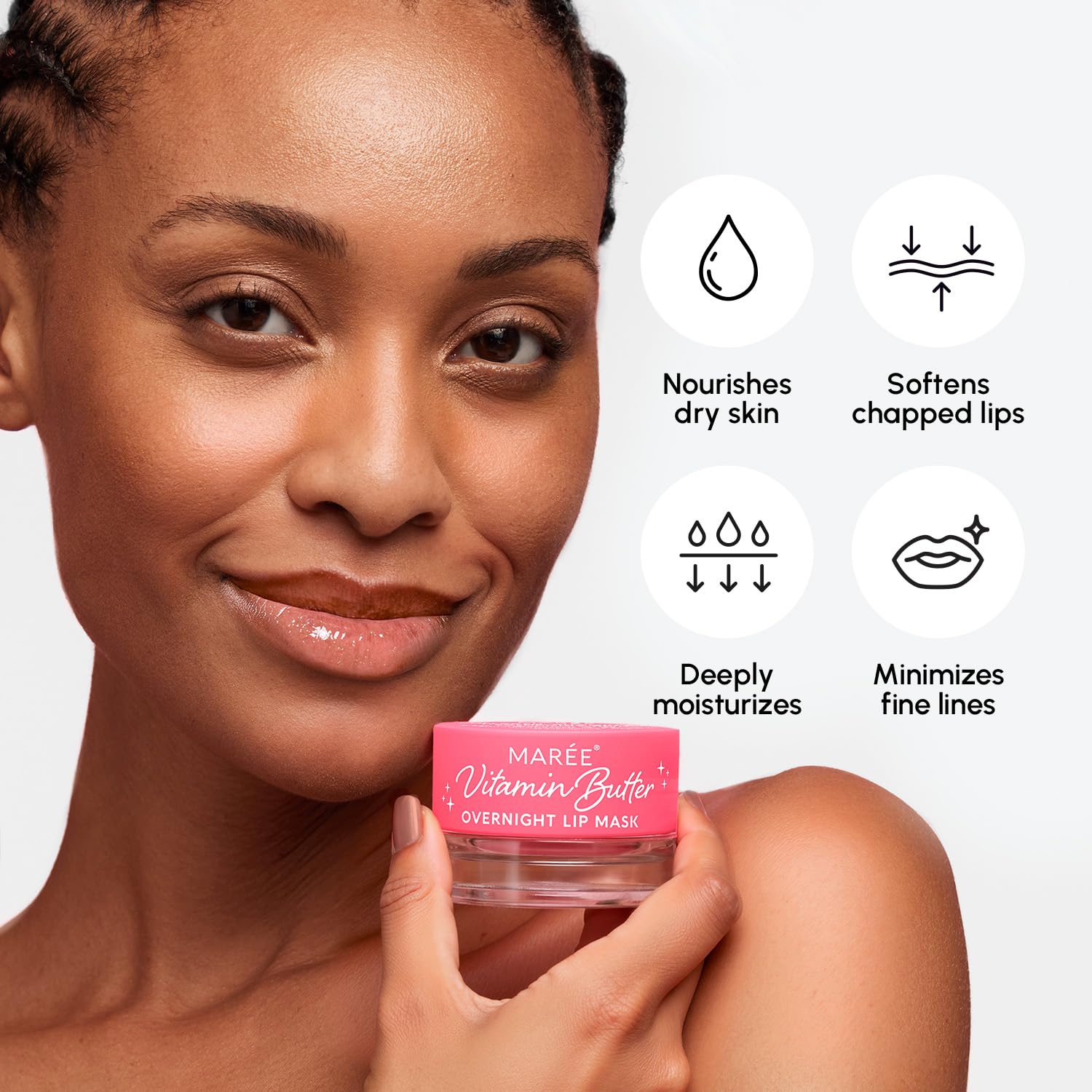 MAREE Lip Mask with Hyaluronic Acid - Overnight Butter Balm - Moisturizer for Very Dry Lips - Hidratante de Labios Care Hydration image 3