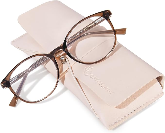 OPTOFENDY TR90 Reading Glasses for Women, Fashion Round Blue Light Blocking Computer Readers with Anti Eyestrain & UV Glare image 1