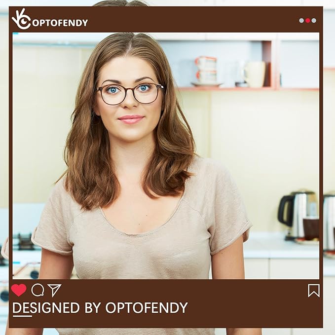 OPTOFENDY TR90 Reading Glasses for Women, Fashion Round Blue Light Blocking Computer Readers with Anti Eyestrain & UV Glare image 2