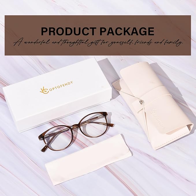 OPTOFENDY TR90 Reading Glasses for Women, Fashion Round Blue Light Blocking Computer Readers with Anti Eyestrain & UV Glare image 4