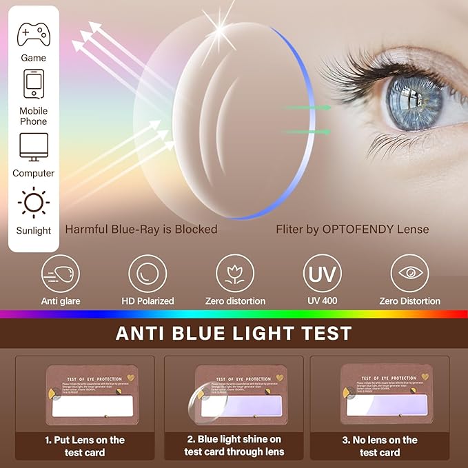 OPTOFENDY TR90 Reading Glasses for Women, Fashion Round Blue Light Blocking Computer Readers with Anti Eyestrain & UV Glare image 6