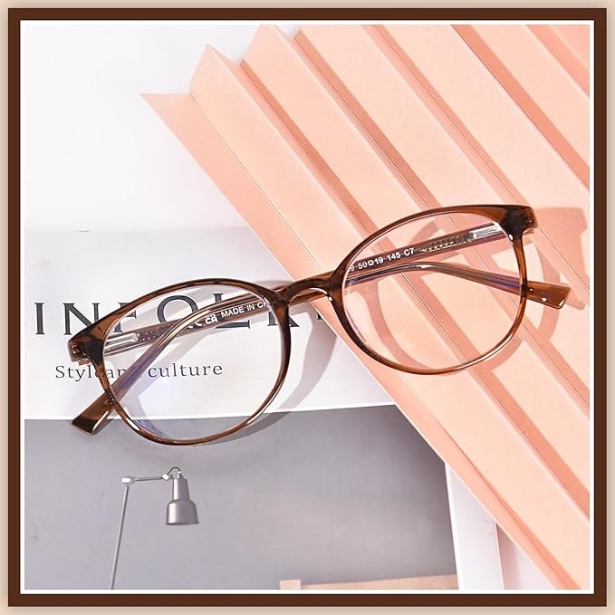 OPTOFENDY TR90 Reading Glasses for Women, Fashion Round Blue Light Blocking Computer Readers with Anti Eyestrain & UV Glare image 7