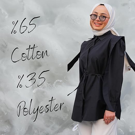 Women's Shirt Long Sleeve Buttoned V Detail Casual Shirt with Waist Ties Shirt Fashion for Ladies image 4